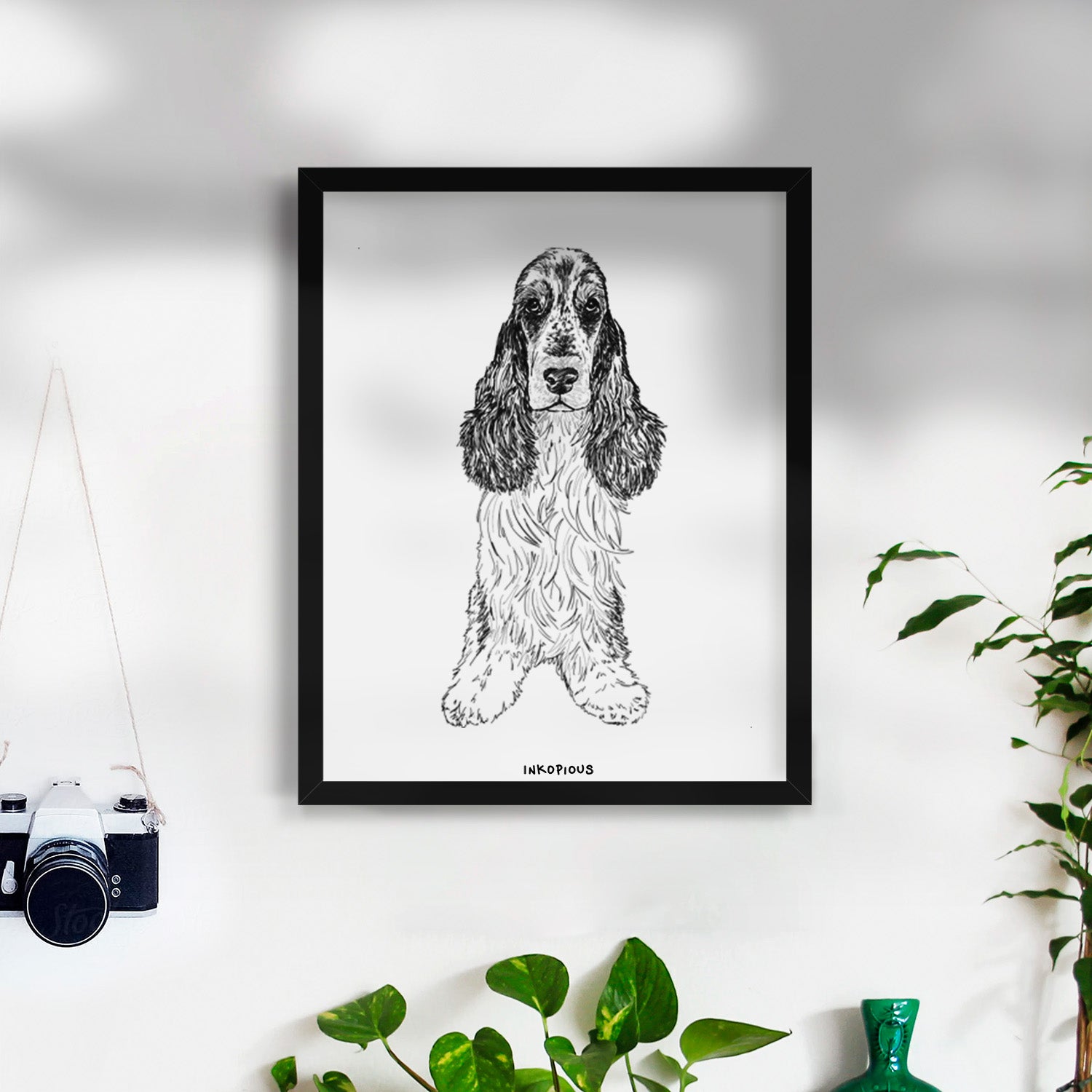 Doodled Rupert the Cocker Spaniel Art Print