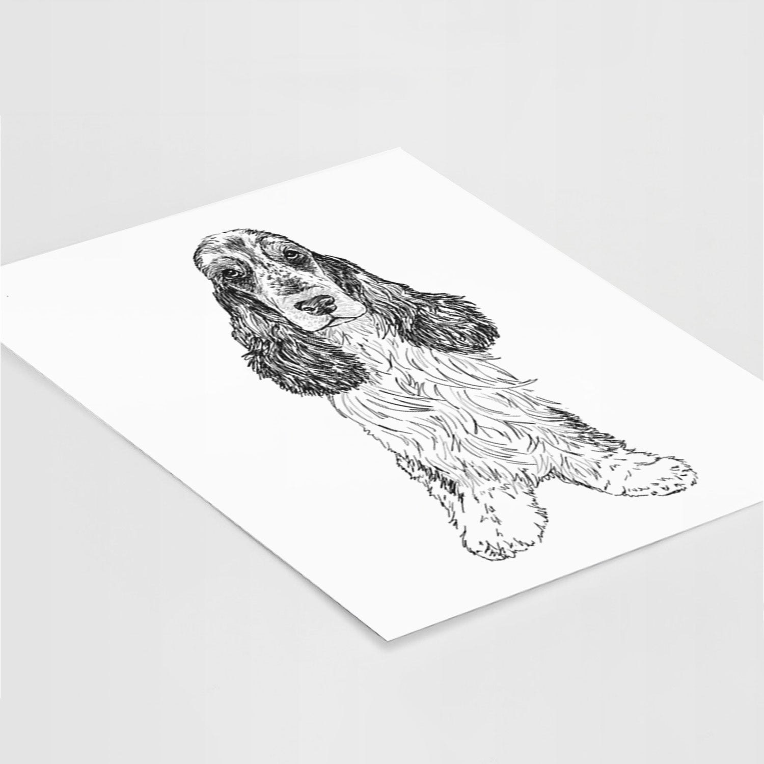 Doodled Rupert the Cocker Spaniel Art Print