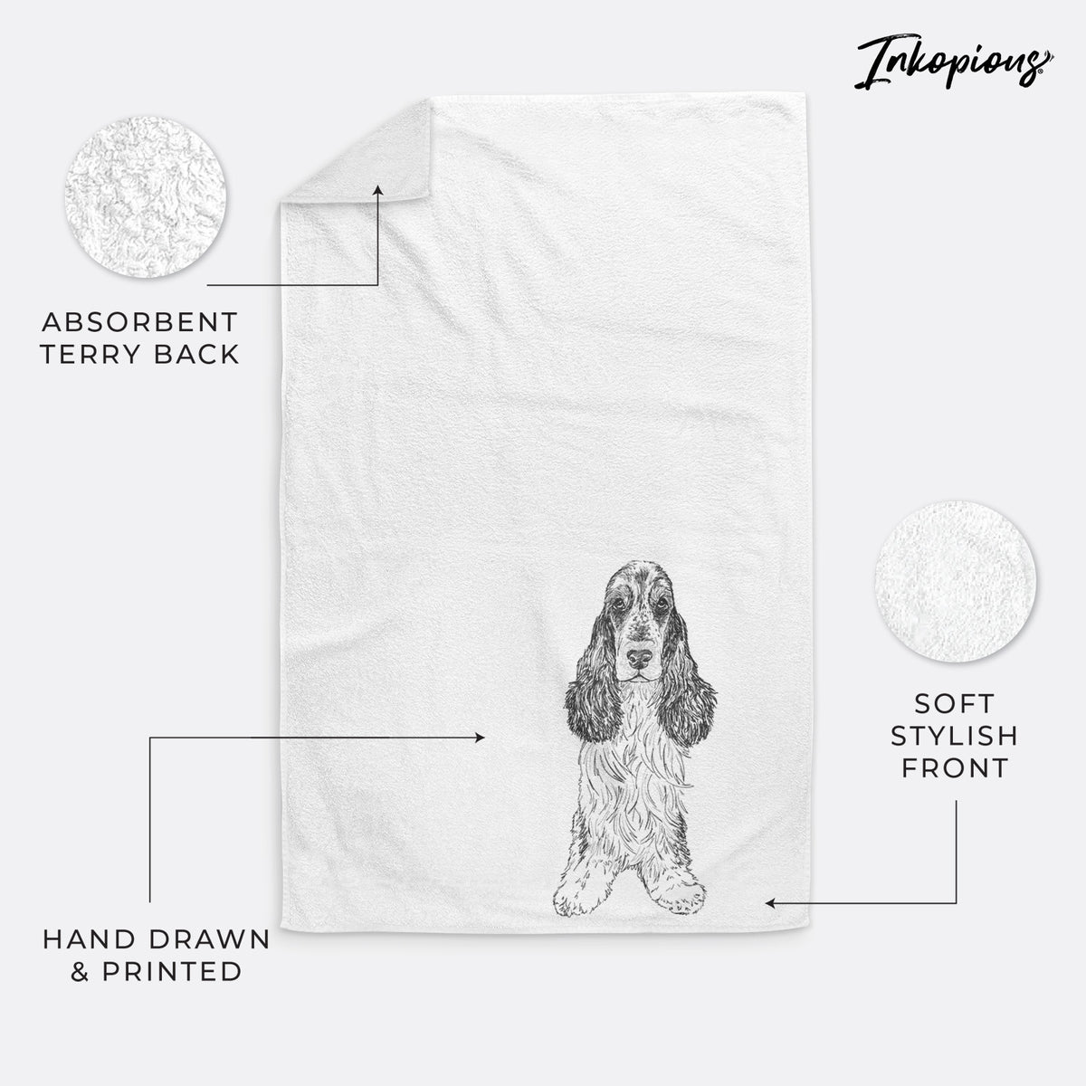 Doodled Rupert the Cocker Spaniel Decorative Hand Towel