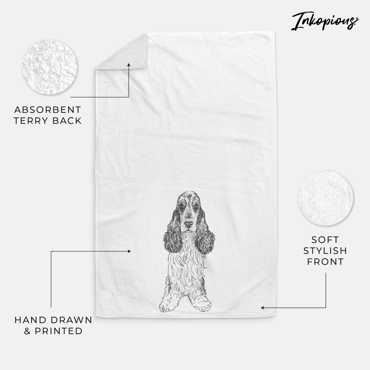 Doodled Rupert the Cocker Spaniel Decorative Hand Towel
