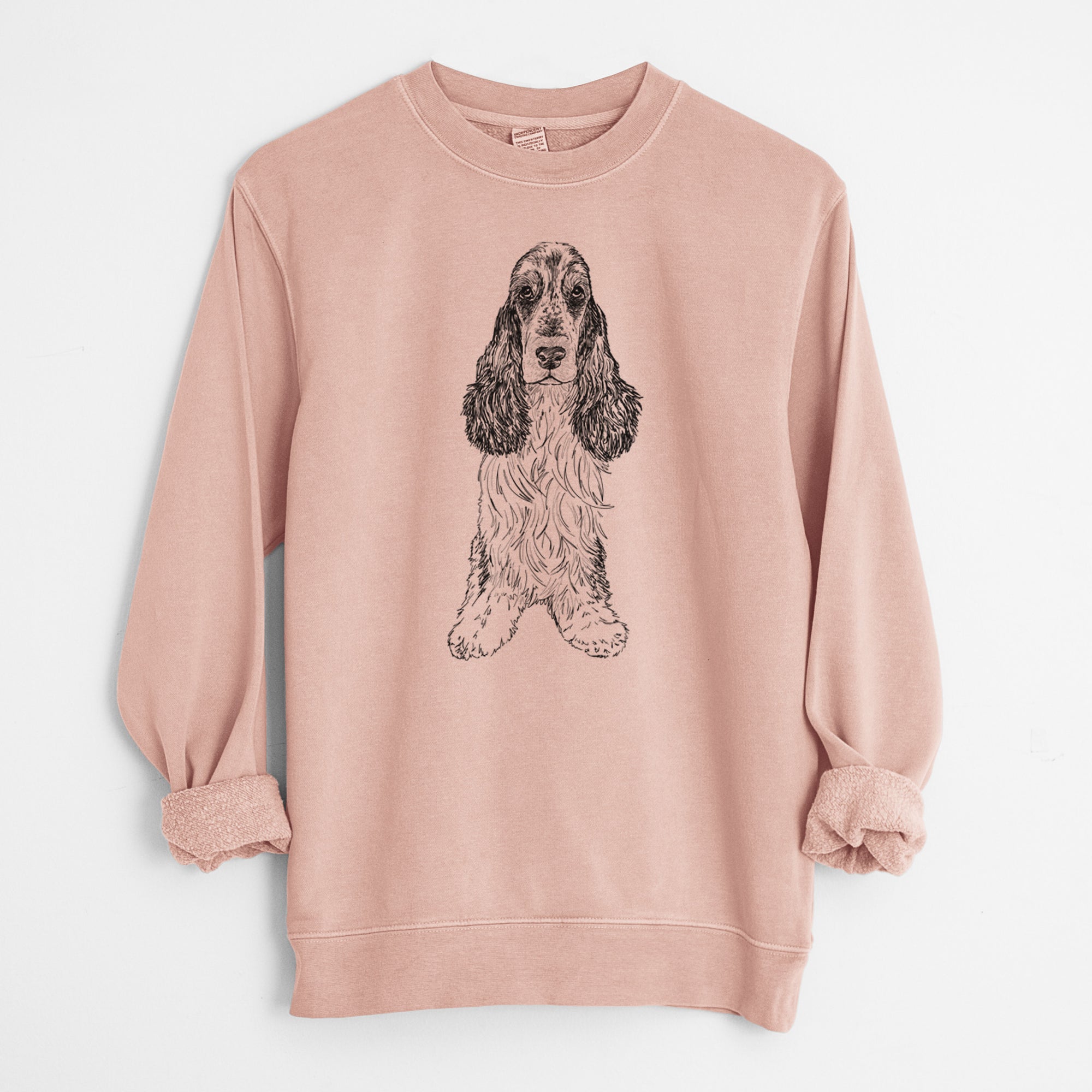 Doodled Rupert the Cocker Spaniel - Unisex Pigment Dyed Crew Sweatshirt