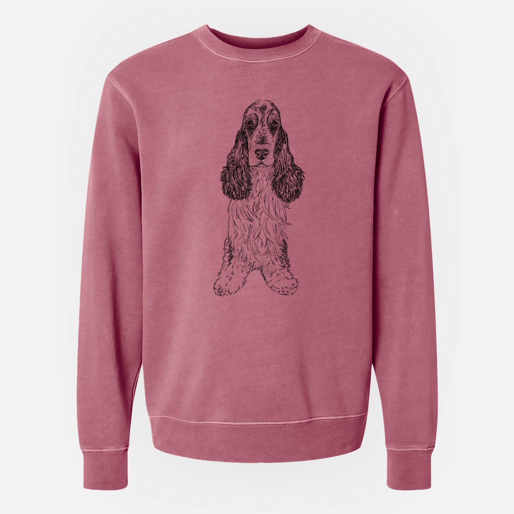 Doodled Rupert the Cocker Spaniel - Unisex Pigment Dyed Crew Sweatshirt