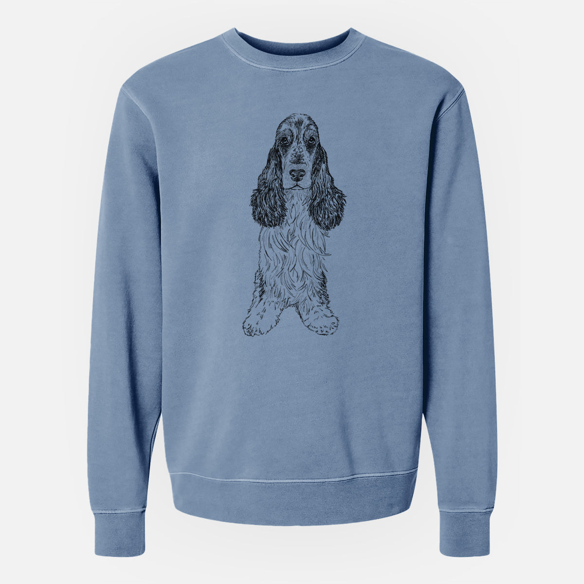 Doodled Rupert the Cocker Spaniel - Unisex Pigment Dyed Crew Sweatshirt