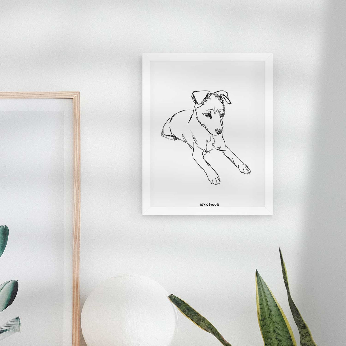 Doodled Rusty the Mixed Breed Art Print