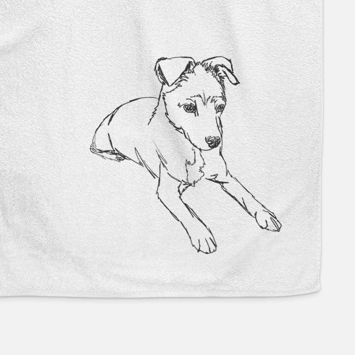 Doodled Rusty the Mixed Breed Decorative Hand Towel