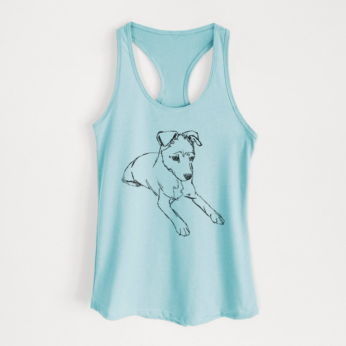 Doodled Rusty the Mixed Breed - Women&#39;s Racerback Tanktop