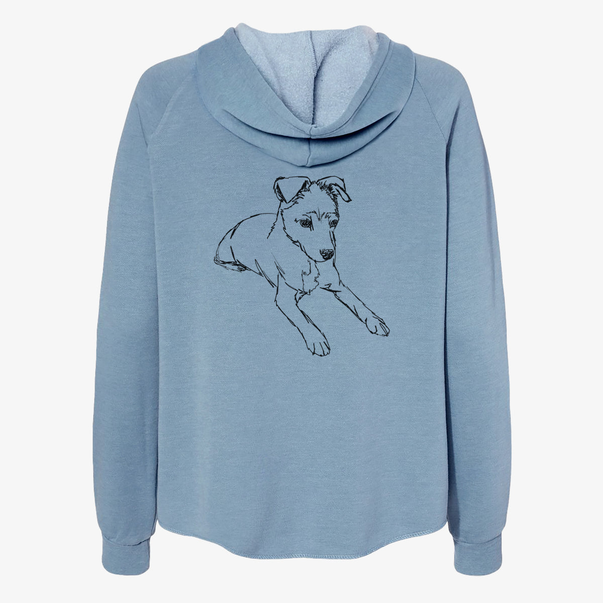 Doodled Rusty the Mixed Breed - Women's Cali Wave Zip-Up Sweatshirt
