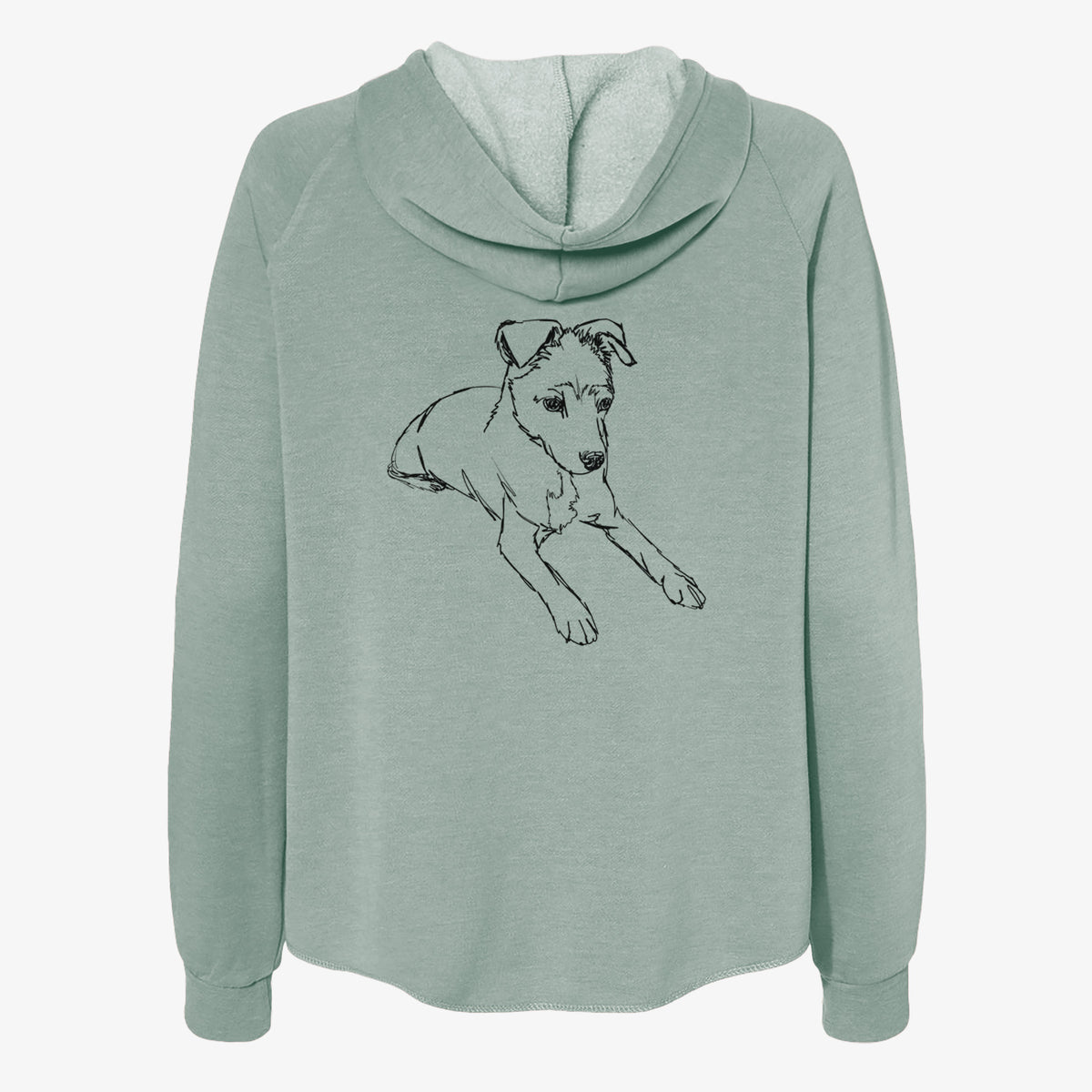 Doodled Rusty the Mixed Breed - Women's Cali Wave Zip-Up Sweatshirt