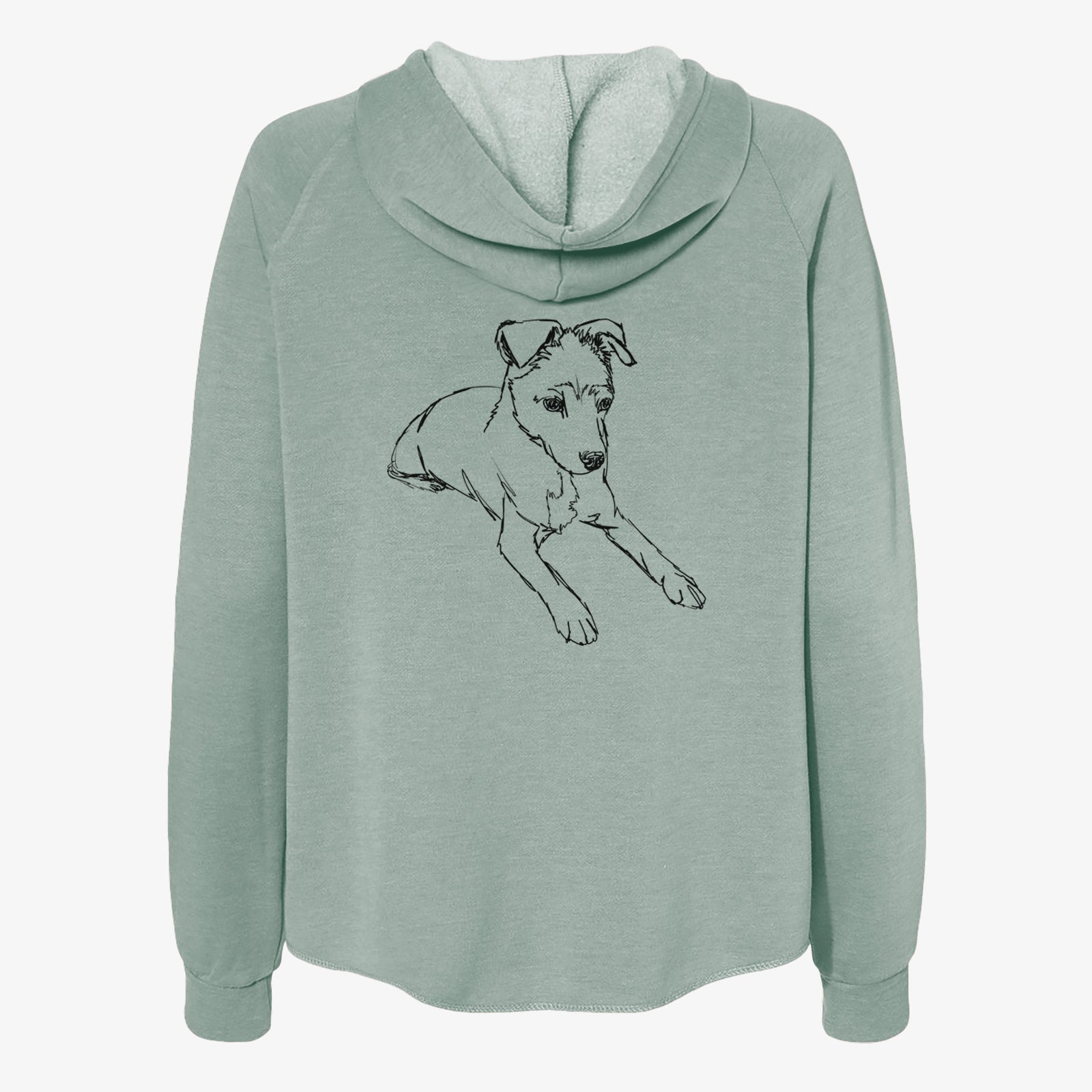 Doodled Rusty the Mixed Breed - Women's Cali Wave Zip-Up Sweatshirt