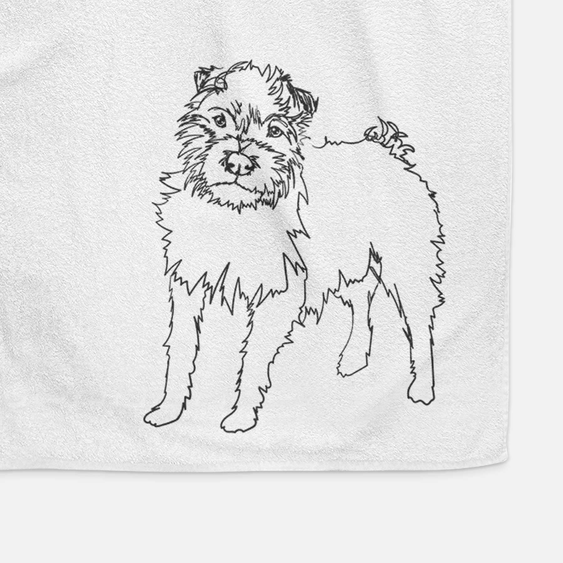 Doodled Sally the Jack Russell Terrier Decorative Hand Towel