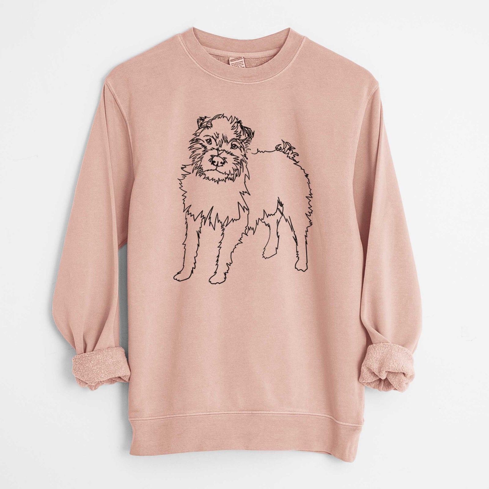 Doodled Sally the Jack Russell Terrier - Unisex Pigment Dyed Crew Sweatshirt