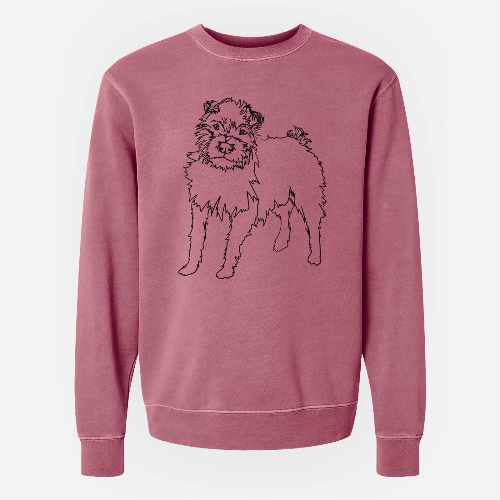 Doodled Sally the Jack Russell Terrier - Unisex Pigment Dyed Crew Sweatshirt