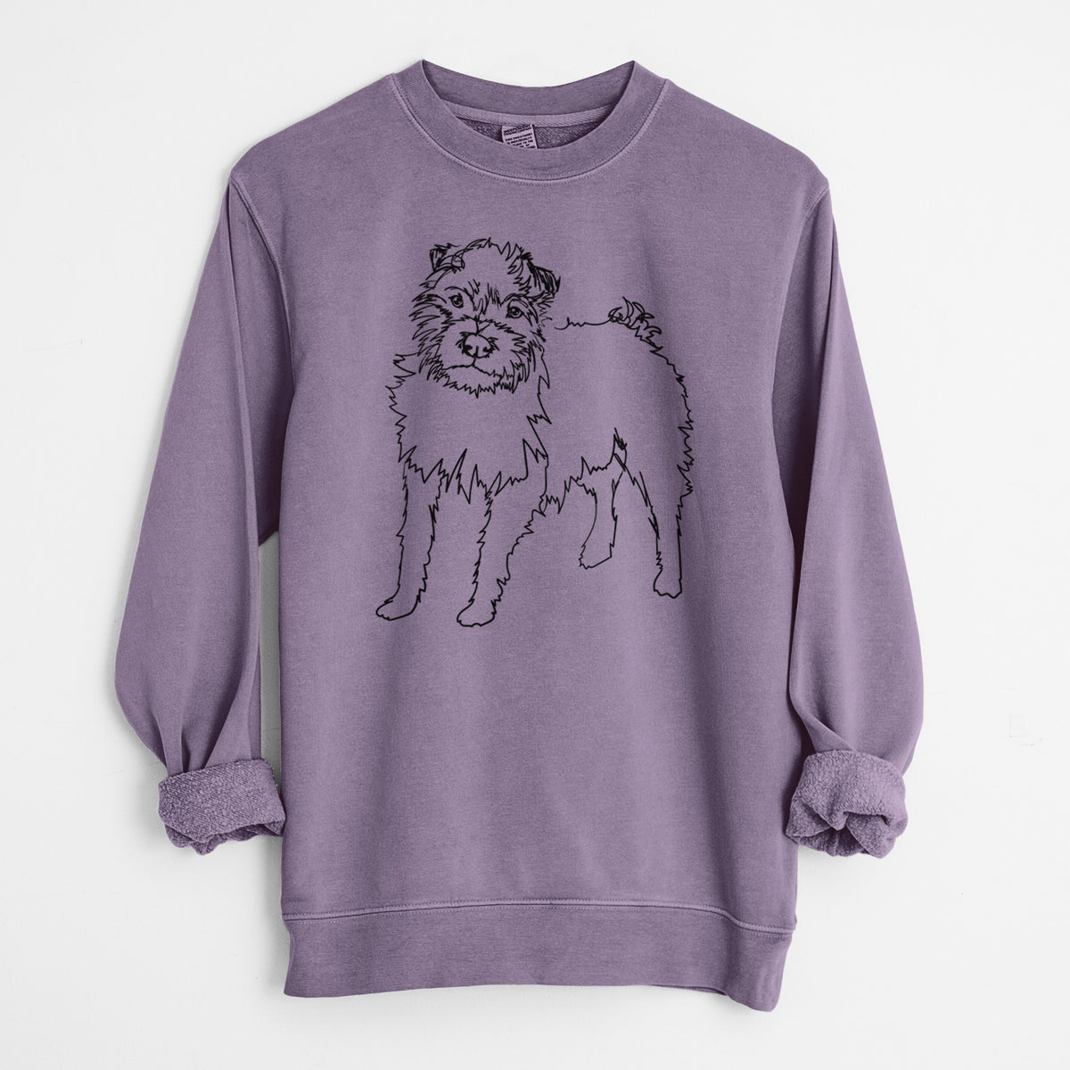 Doodled Sally the Jack Russell Terrier - Unisex Pigment Dyed Crew Sweatshirt