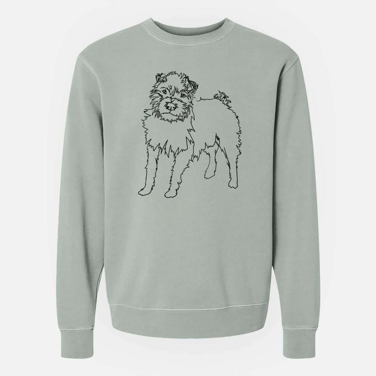 Doodled Sally the Jack Russell Terrier - Unisex Pigment Dyed Crew Sweatshirt