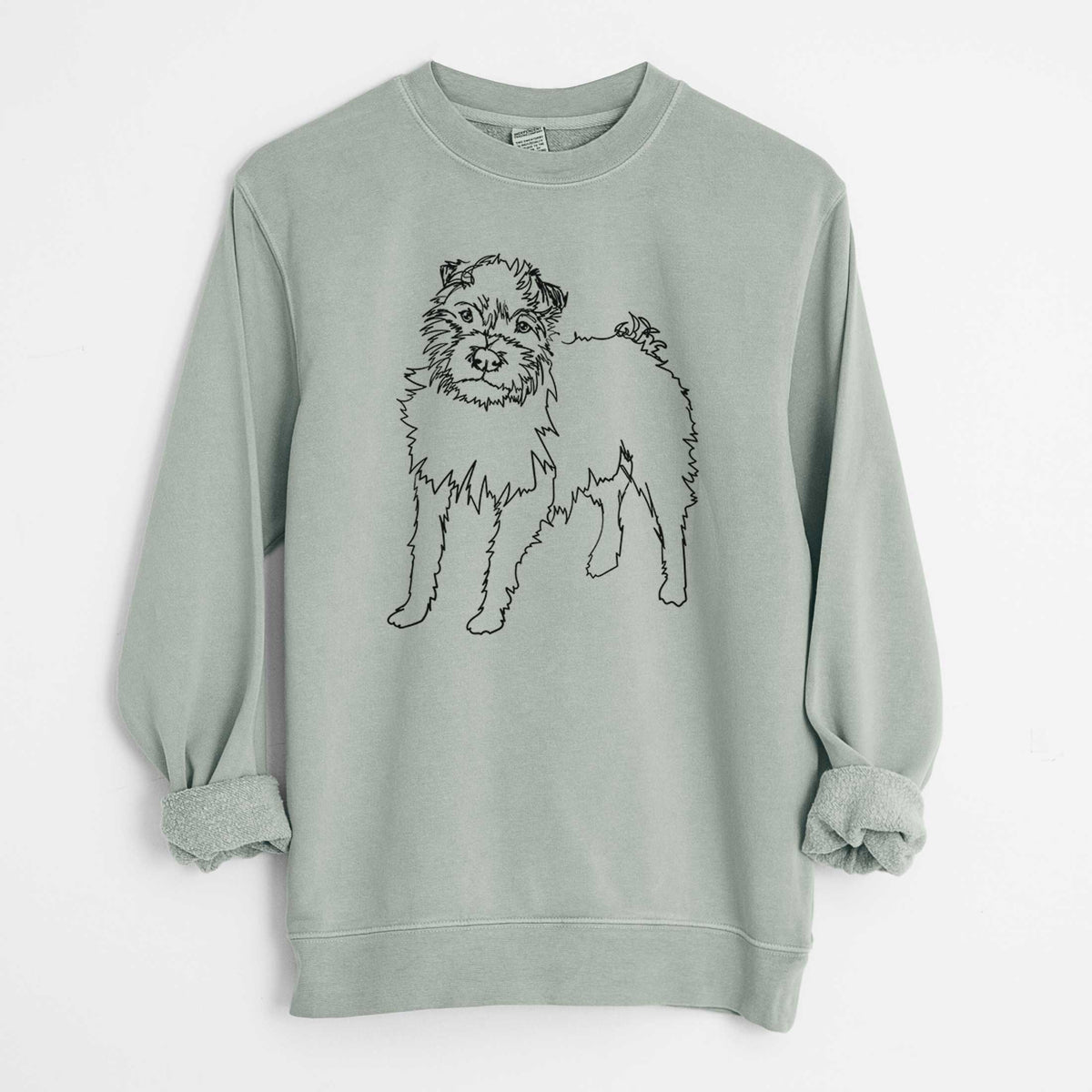 Doodled Sally the Jack Russell Terrier - Unisex Pigment Dyed Crew Sweatshirt