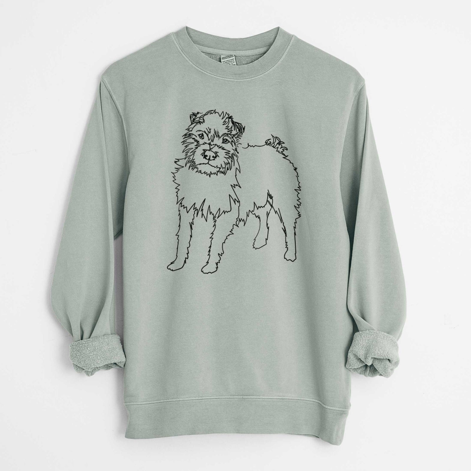 Doodled Sally the Jack Russell Terrier - Unisex Pigment Dyed Crew Sweatshirt