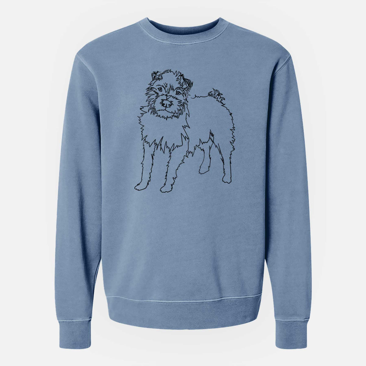 Doodled Sally the Jack Russell Terrier - Unisex Pigment Dyed Crew Sweatshirt