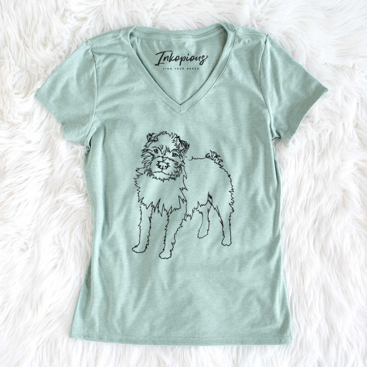 Doodled Sally the Jack Russell Terrier - Women's V-neck Shirt