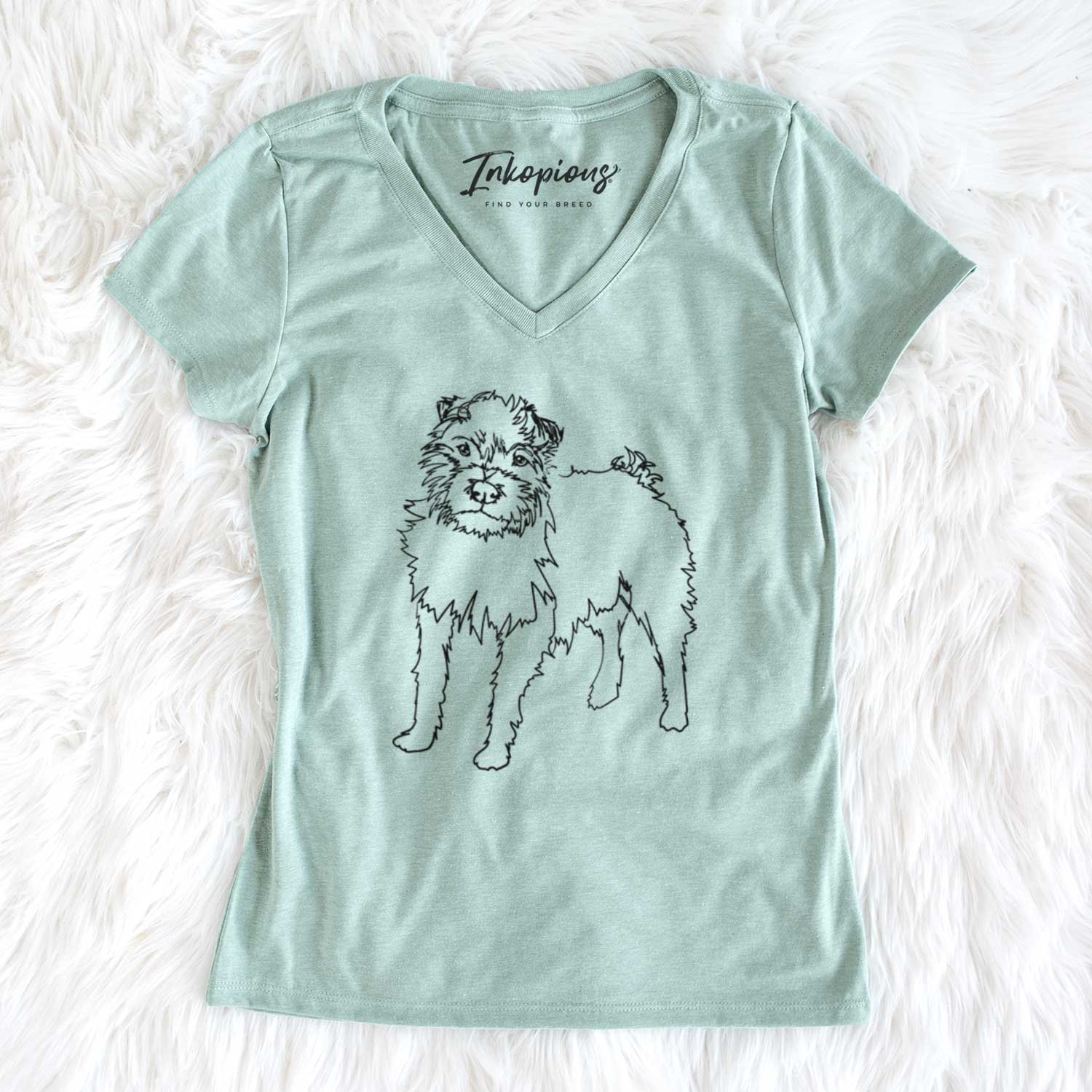 Doodled Sally the Jack Russell Terrier - Women's V-neck Shirt