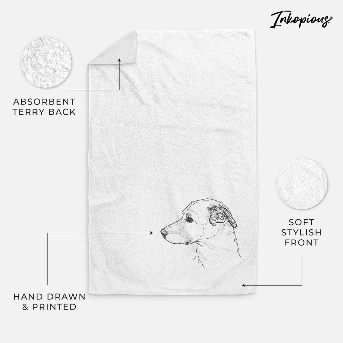 Doodled SamMix the Mixed Breed Decorative Hand Towel