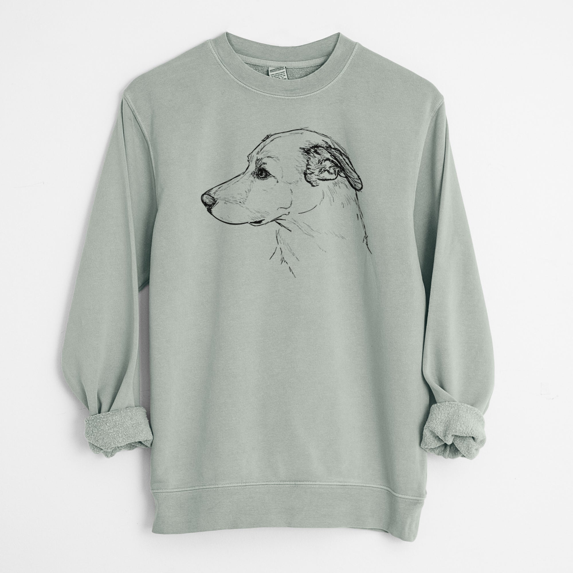 Doodled SamMix the Mixed Breed - Unisex Pigment Dyed Crew Sweatshirt