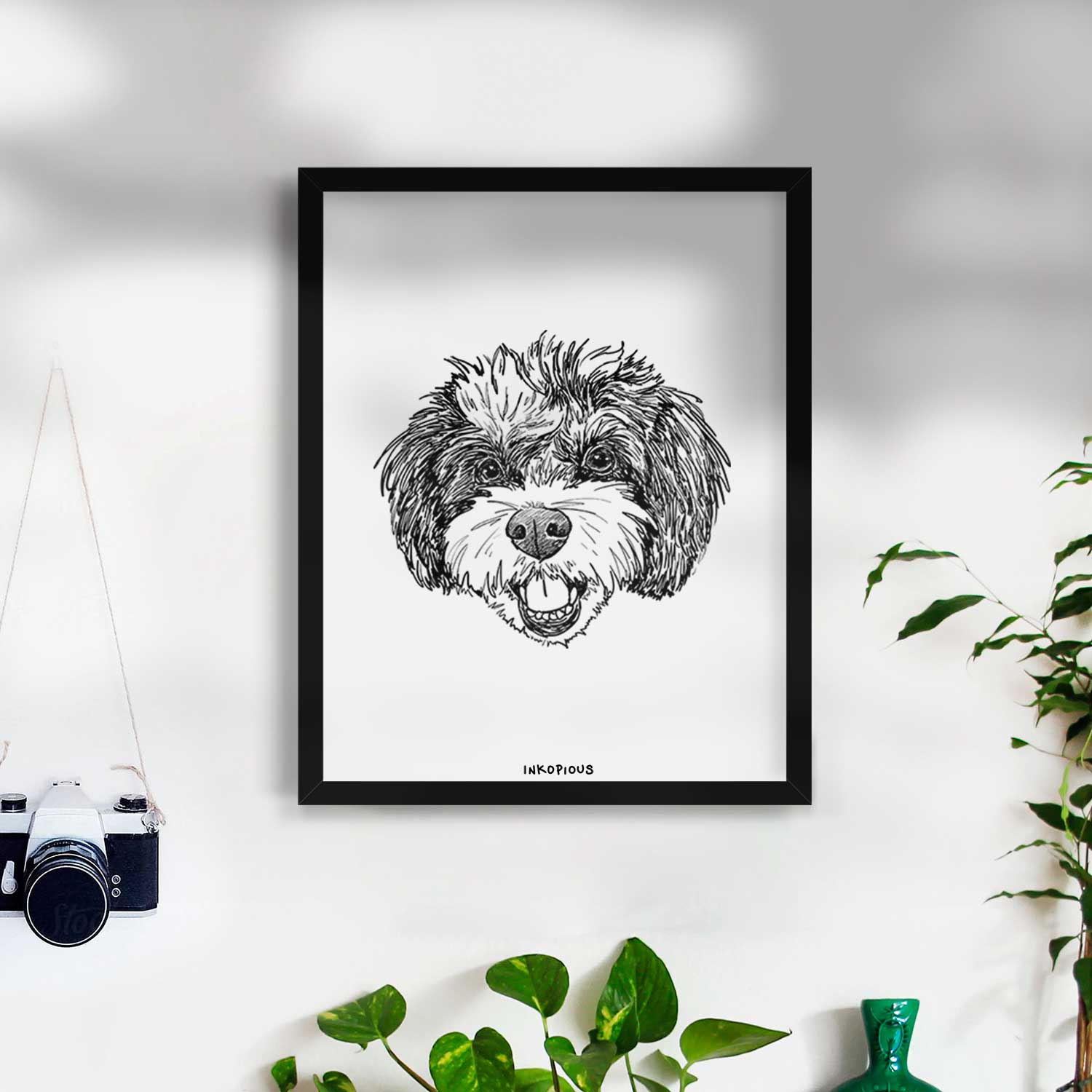 Doodled Santana Banana the Bichon Poodle Art Print
