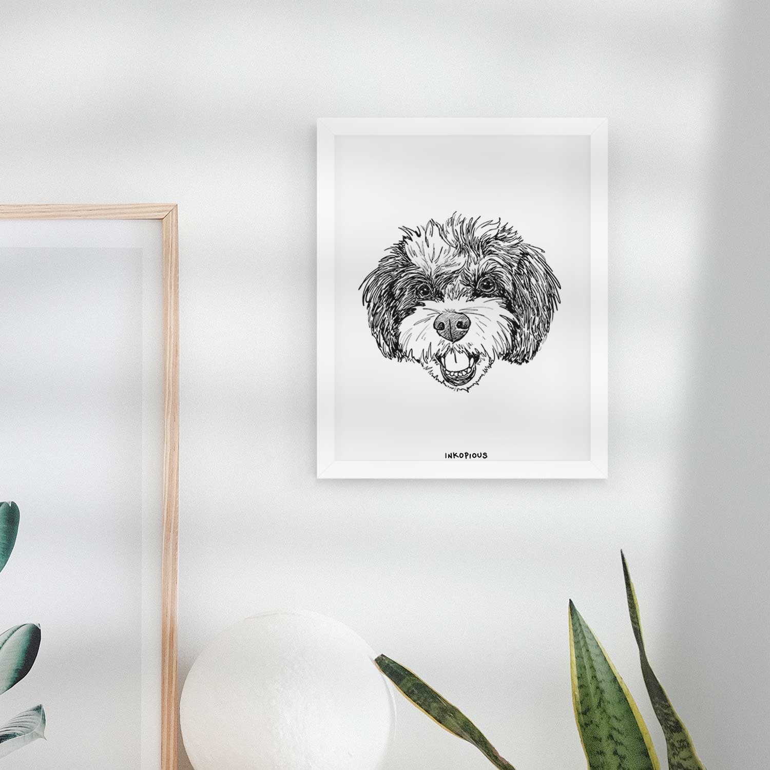 Doodled Santana Banana the Bichon Poodle Art Print