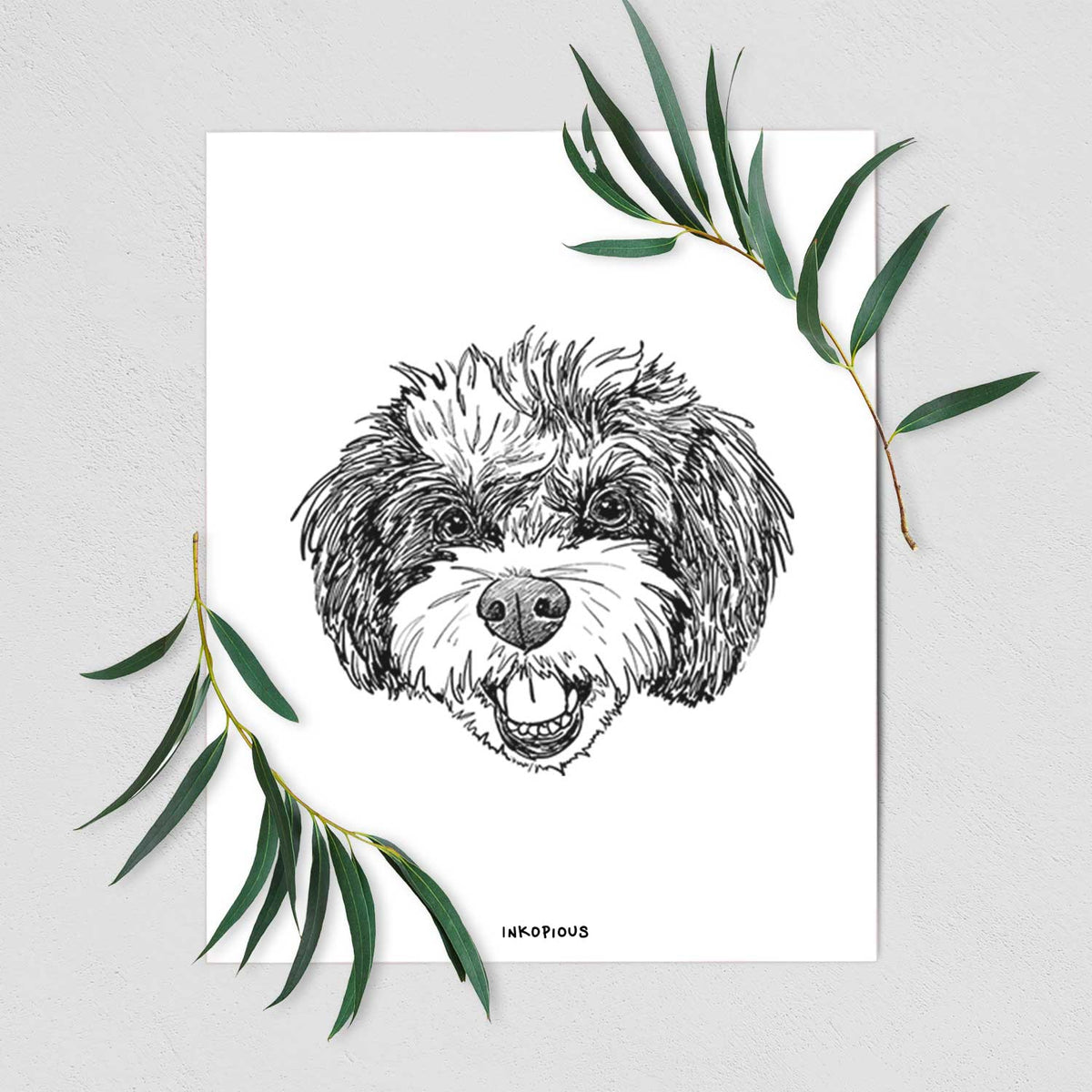 Doodled Santana Banana the Bichon Poodle Art Print