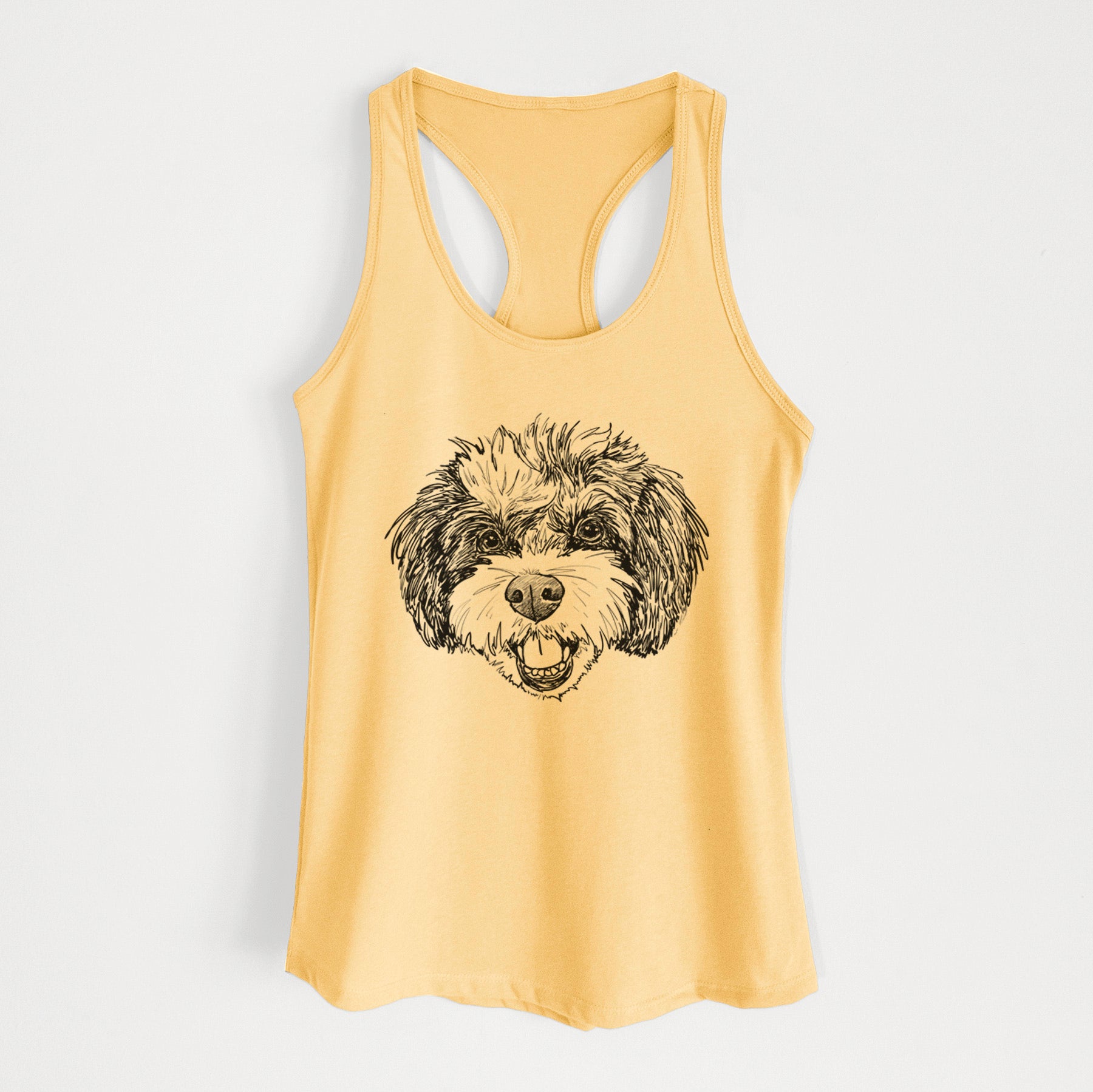 Doodled Santana Banana the Bichon Poodle - Women's Racerback Tanktop