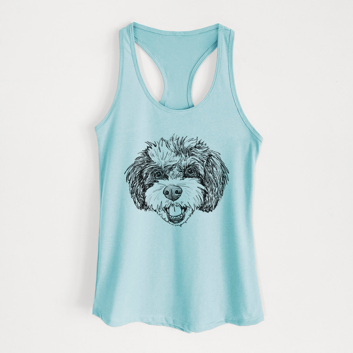 Doodled Santana Banana the Bichon Poodle - Women&#39;s Racerback Tanktop