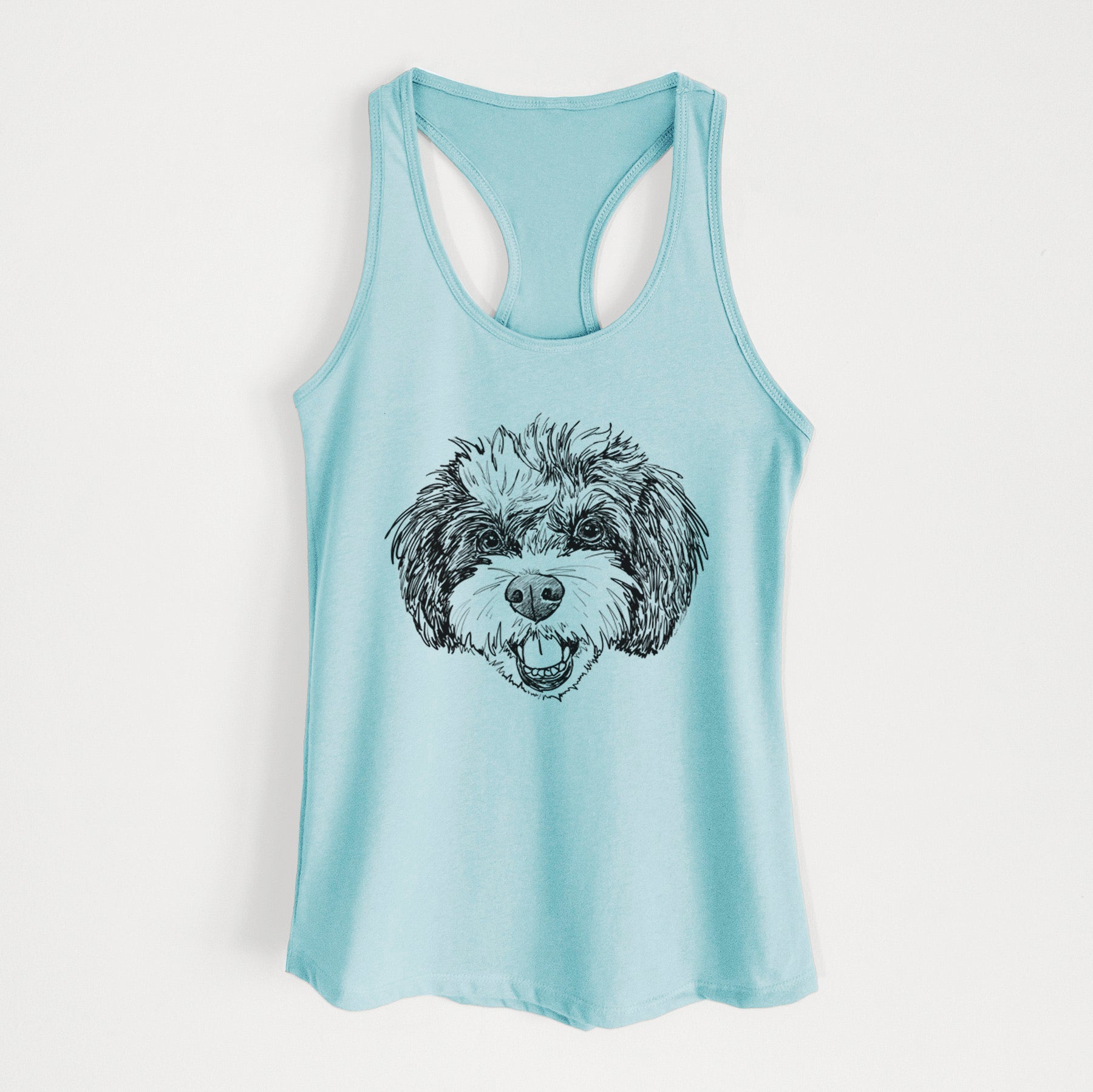 Doodled Santana Banana the Bichon Poodle - Women's Racerback Tanktop