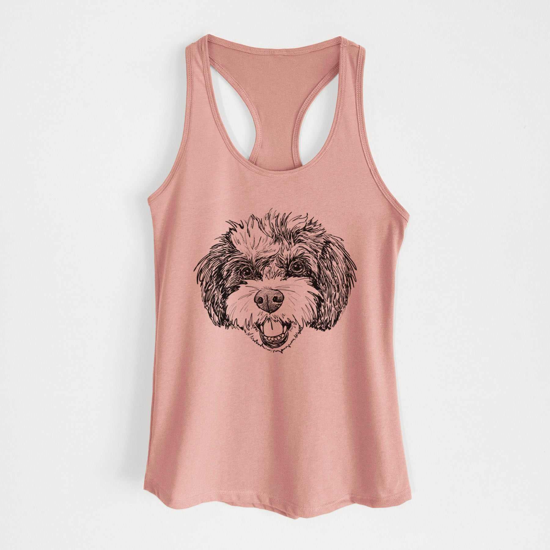 Doodled Santana Banana the Bichon Poodle - Women's Racerback Tanktop