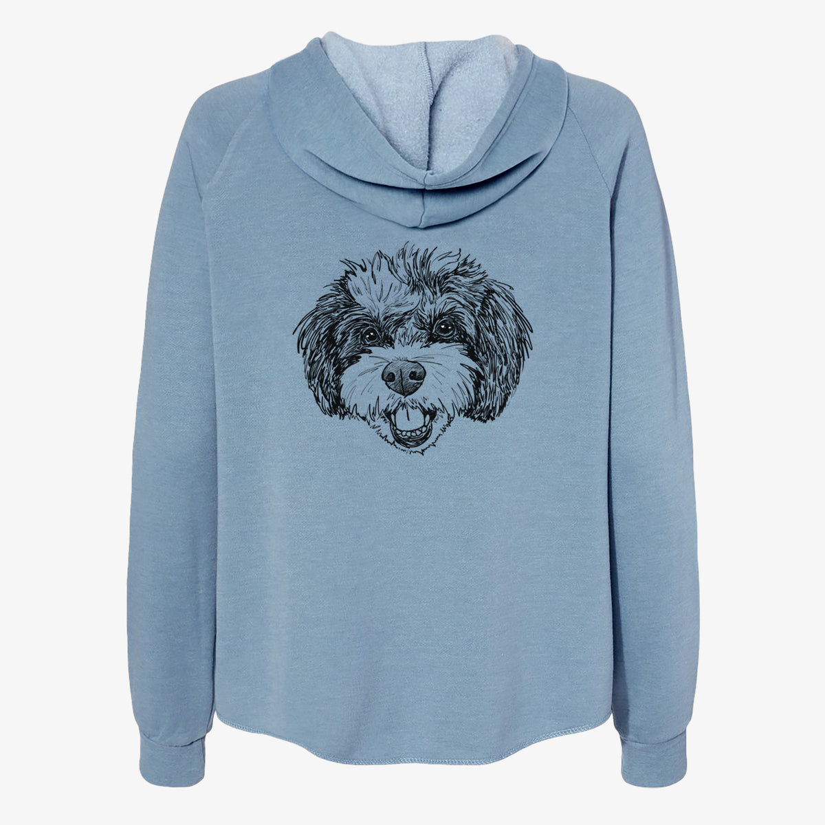 Doodled Santana Banana the Bichon Poodle - Women's Cali Wave Zip-Up Sweatshirt