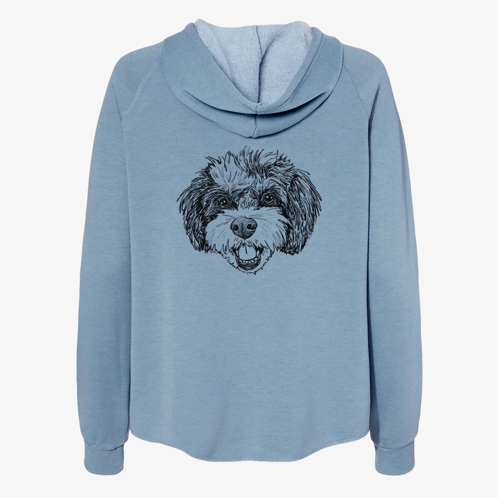 Doodled Santana Banana the Bichon Poodle - Women's Cali Wave Zip-Up Sweatshirt