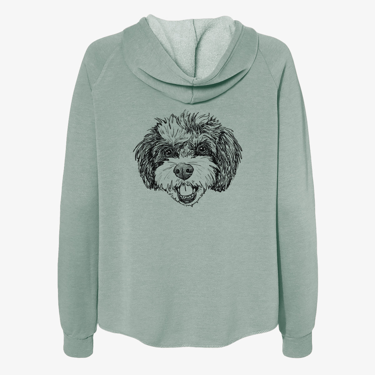 Doodled Santana Banana the Bichon Poodle - Women's Cali Wave Zip-Up Sweatshirt