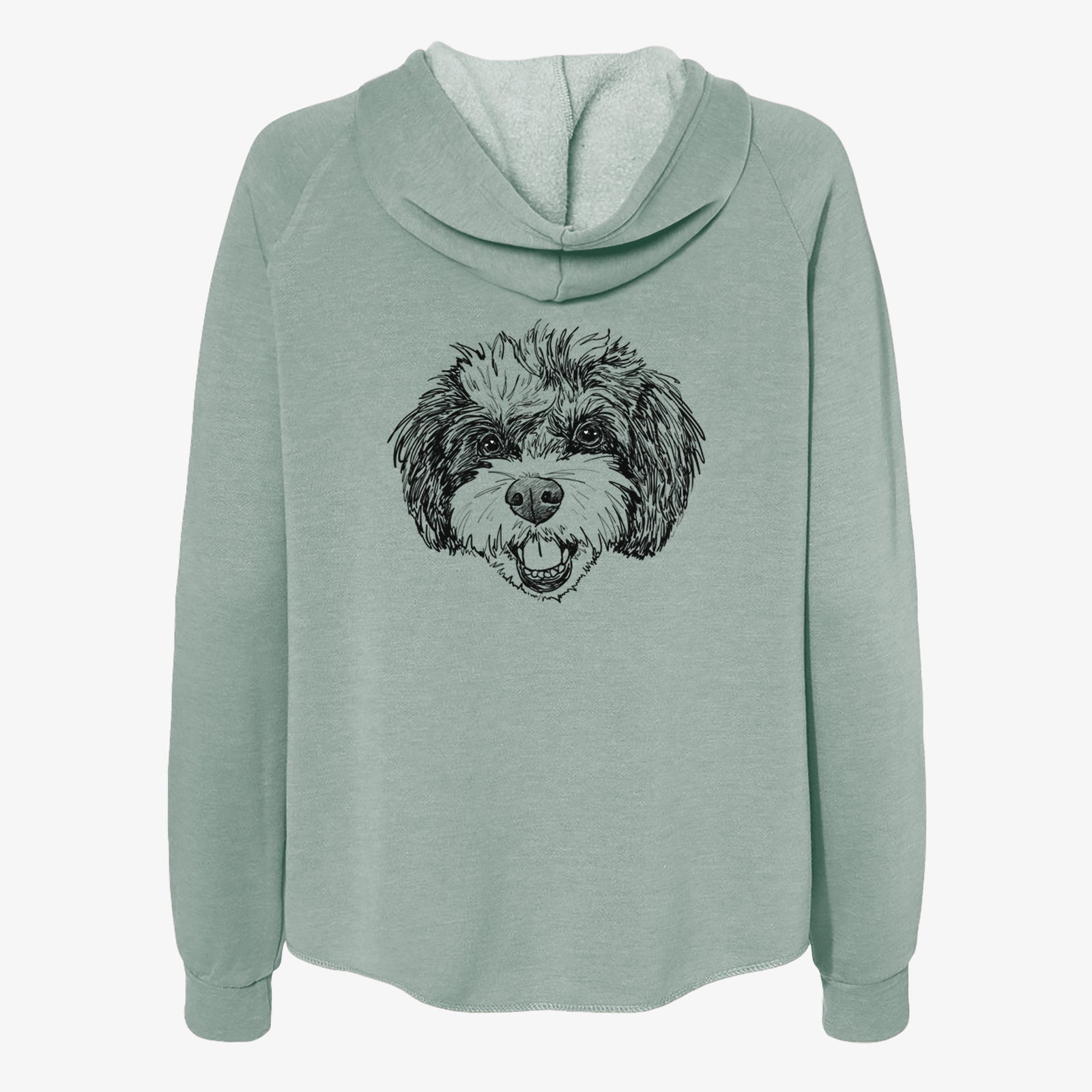 Doodled Santana Banana the Bichon Poodle - Women's Cali Wave Zip-Up Sweatshirt