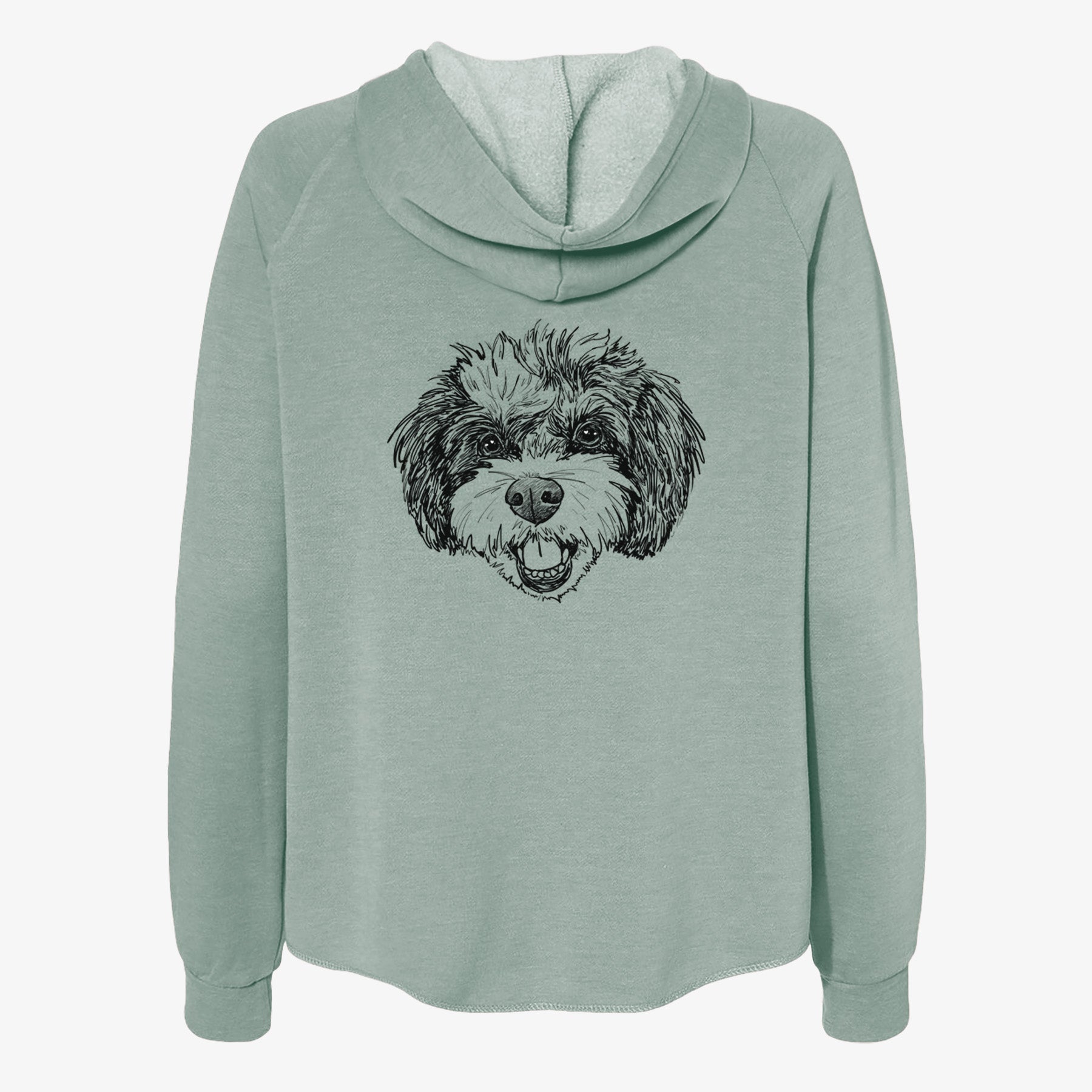 Doodled Santana Banana the Bichon Poodle - Women's Cali Wave Zip-Up Sweatshirt
