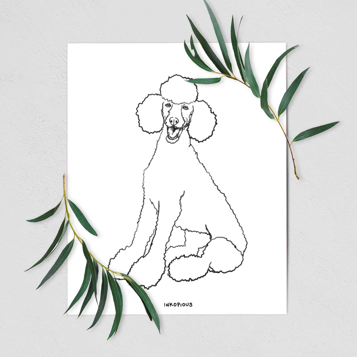 Doodled Sasha the Poodle Art Print