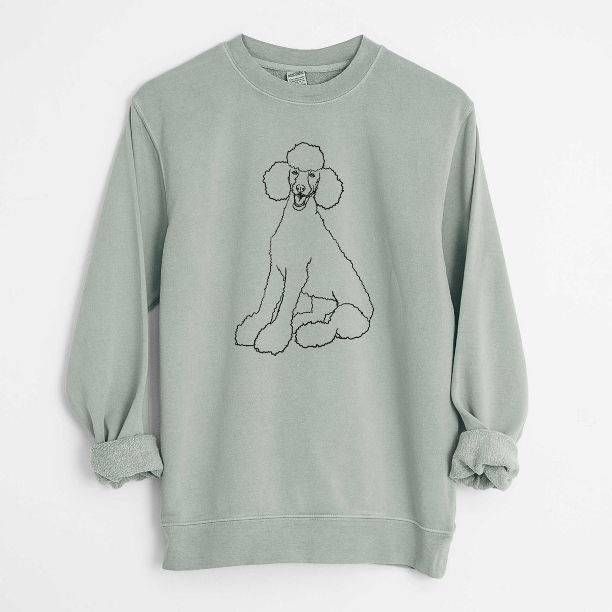 Doodled Sasha the Poodle - Unisex Pigment Dyed Crew Sweatshirt