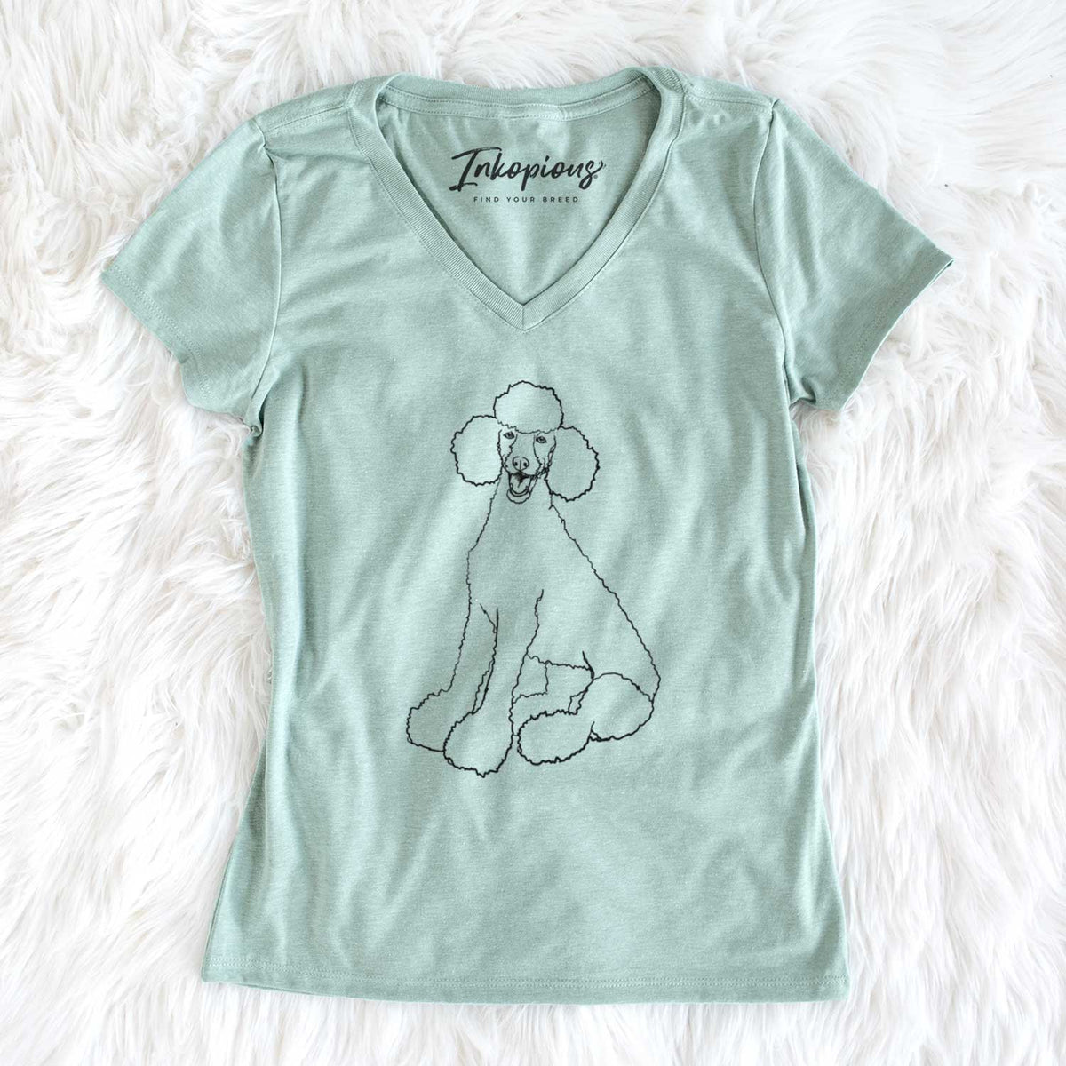Doodled Sasha the Poodle - Women's V-neck Shirt