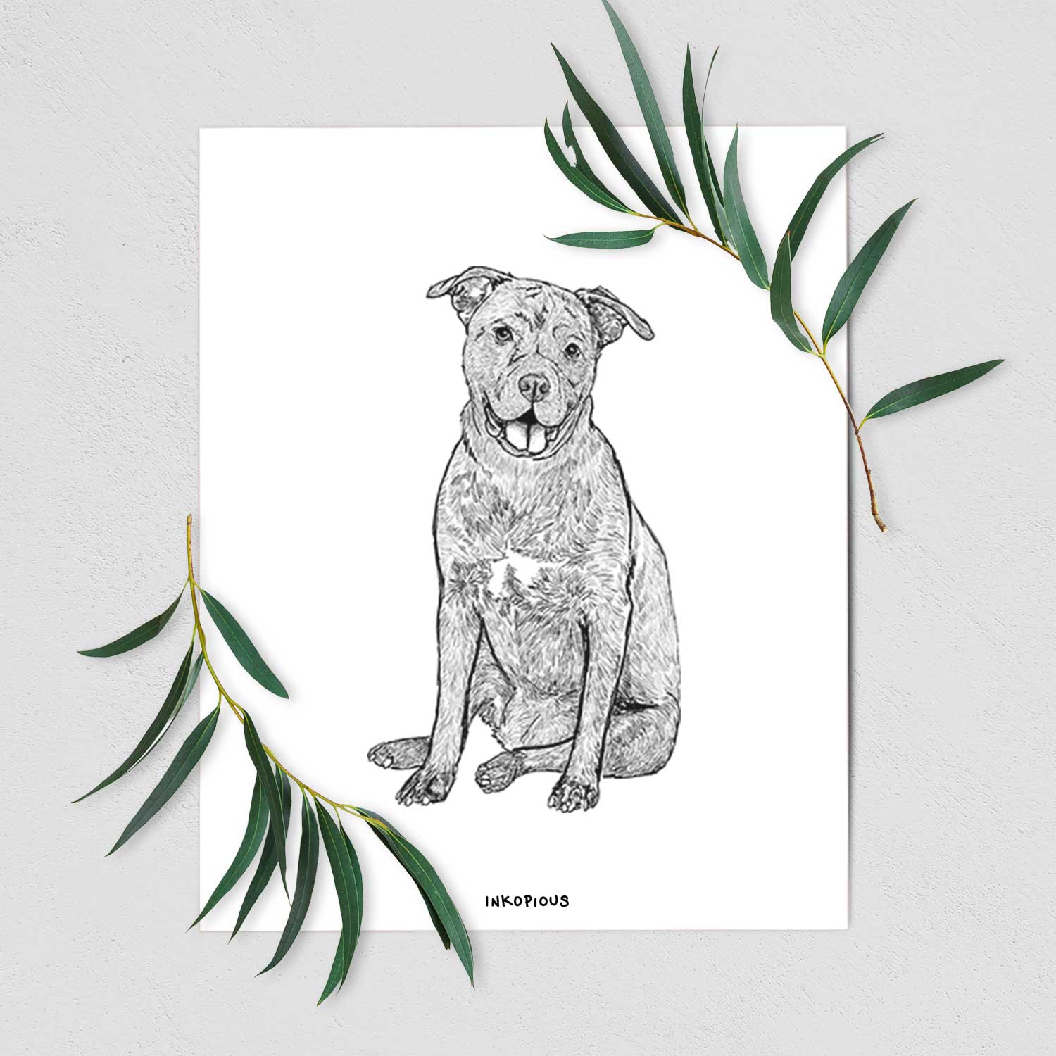 Doodled Sasha the Cane Corso Art Print