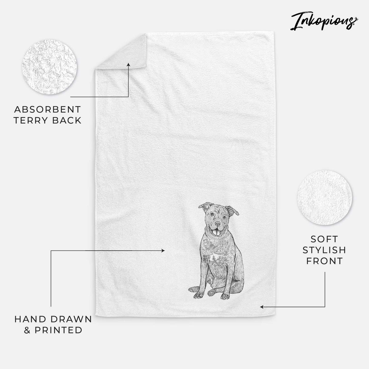 Doodled Sasha the Cane Corso Decorative Hand Towel