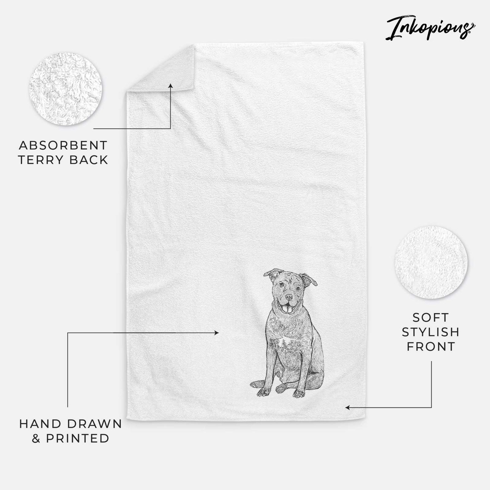 Doodled Sasha the Cane Corso Decorative Hand Towel