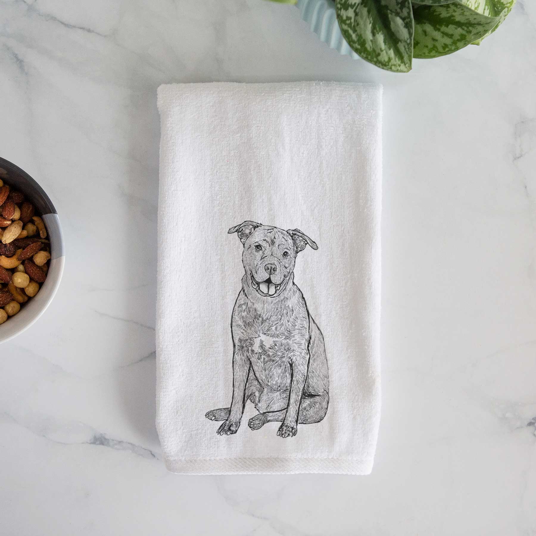 Doodled Sasha the Cane Corso Decorative Hand Towel