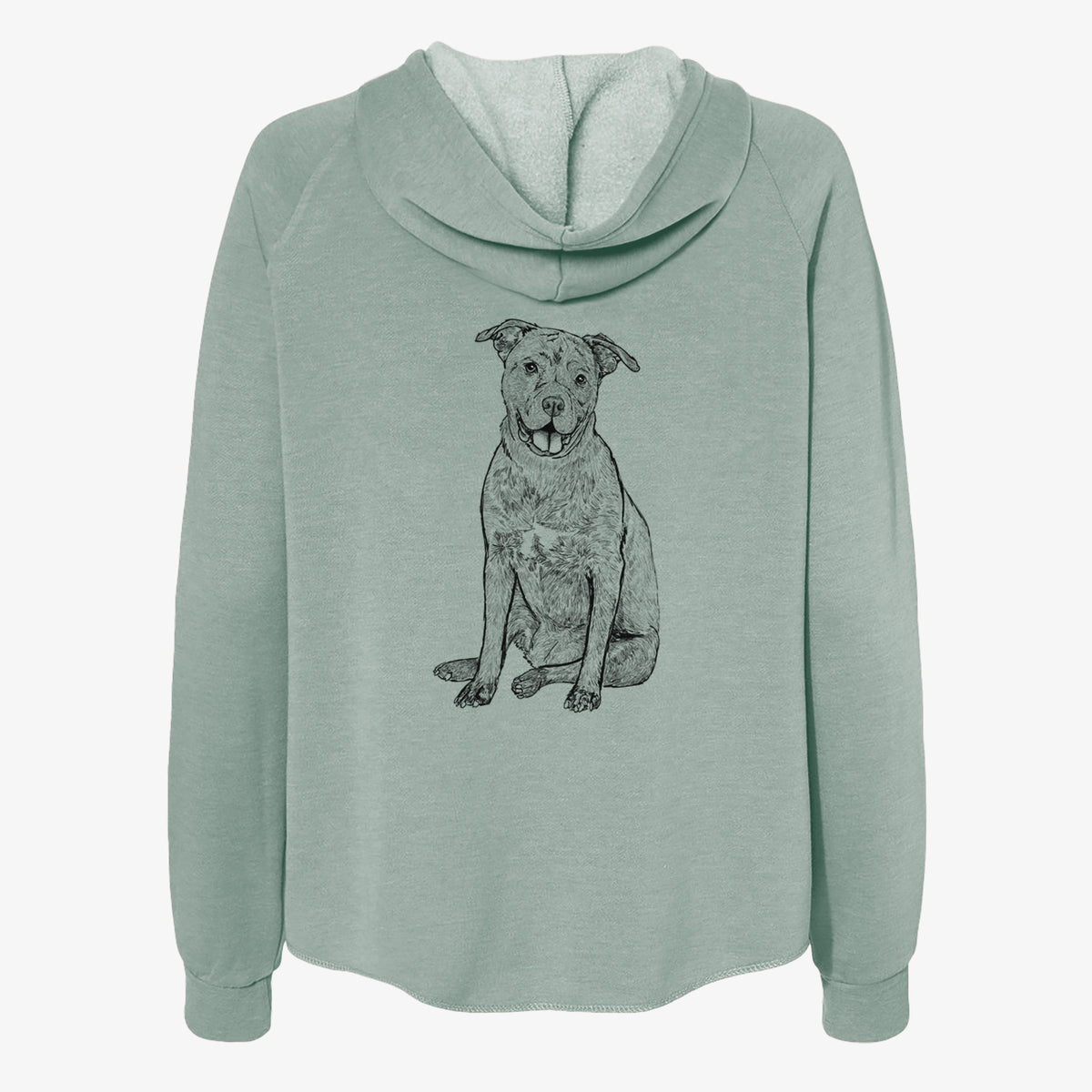 Doodled Sasha the Cane Corso - Women's Cali Wave Zip-Up Sweatshirt