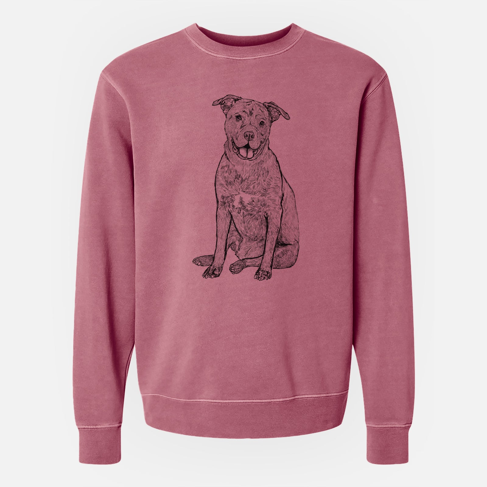 Doodled Sasha the Cane Corso - Unisex Pigment Dyed Crew Sweatshirt
