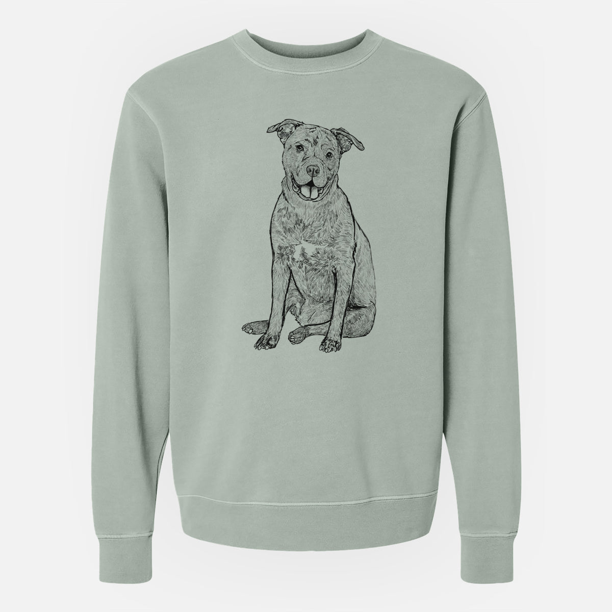 Doodled Sasha the Cane Corso - Unisex Pigment Dyed Crew Sweatshirt