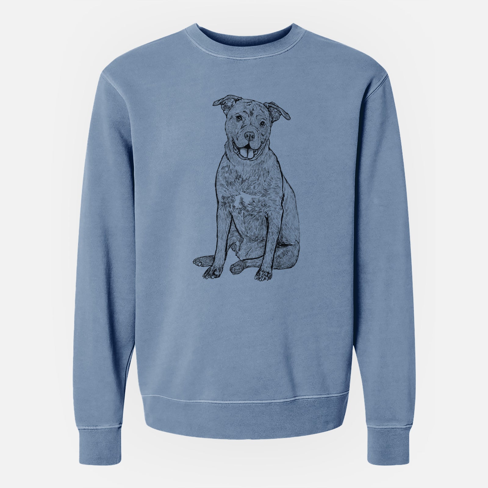 Doodled Sasha the Cane Corso - Unisex Pigment Dyed Crew Sweatshirt