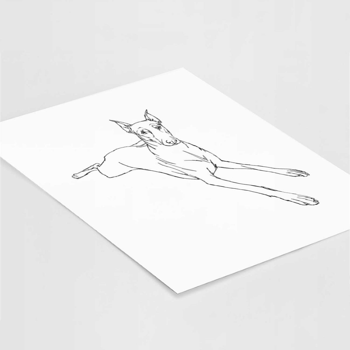 Doodled Scarlett the Doberman Pinscher Art Print