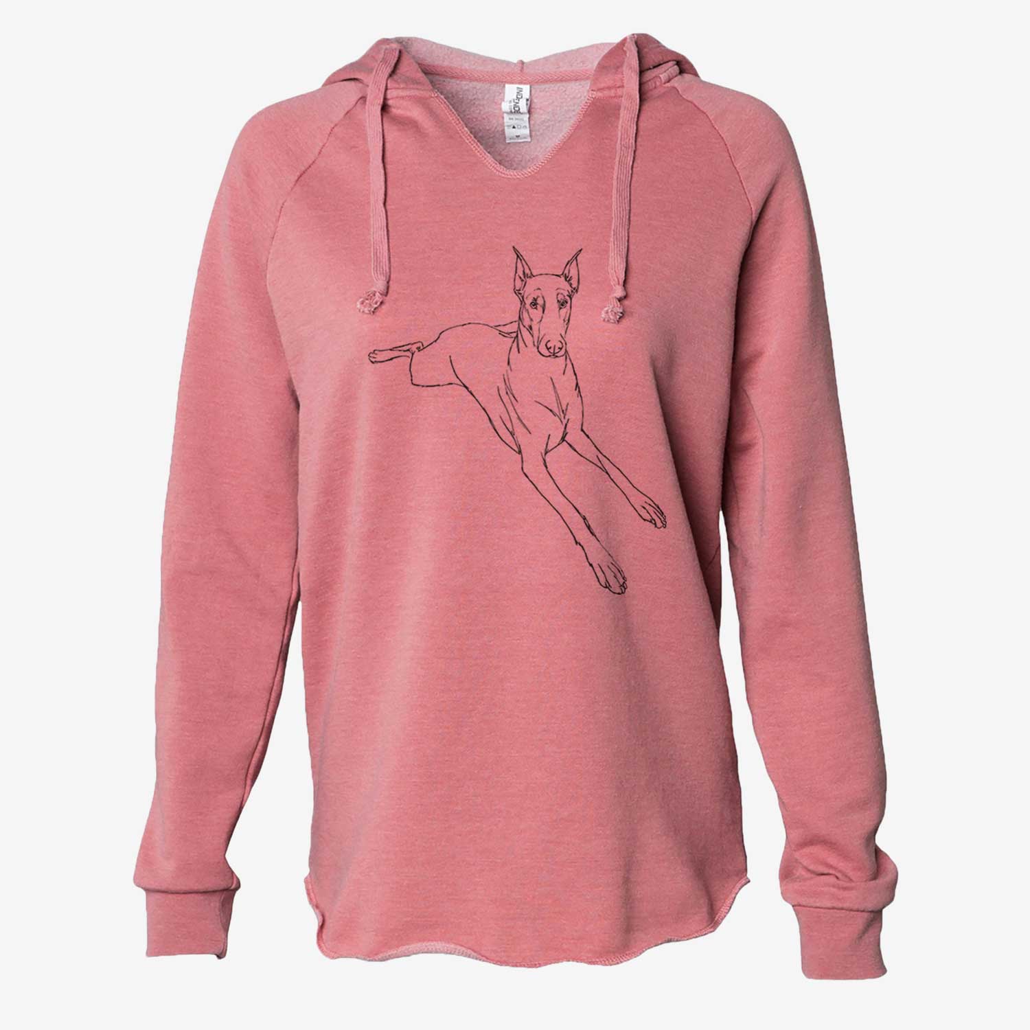 Doodled Scarlett the Doberman Pinscher - Cali Wave Hooded Sweatshirt